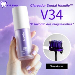 V34 Purple Brighten: Hismile V34 clareador e corretor